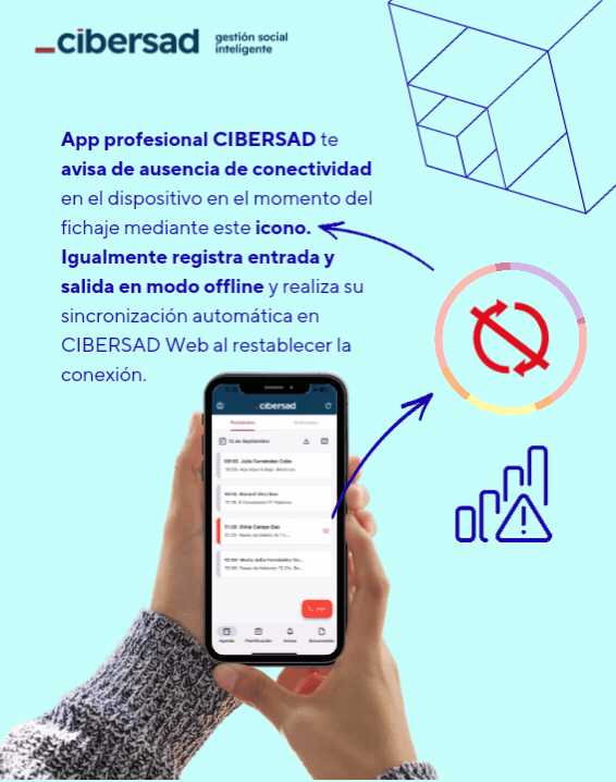 app profesional cibersad te avisa de ausencia de conectividad